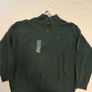 IZOD Men's Dark Green Zip-Up Sweater